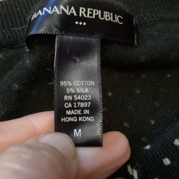 Banana Republic Cardigan, Cotton Silk, Polka Dot, See size description - Picture 4 of 8